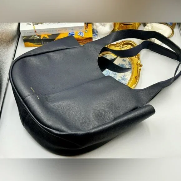 🆕 OROTON 🧿 NWOT Emilia Tote Bag, Navy Blue Leather - Picture 9 of 13